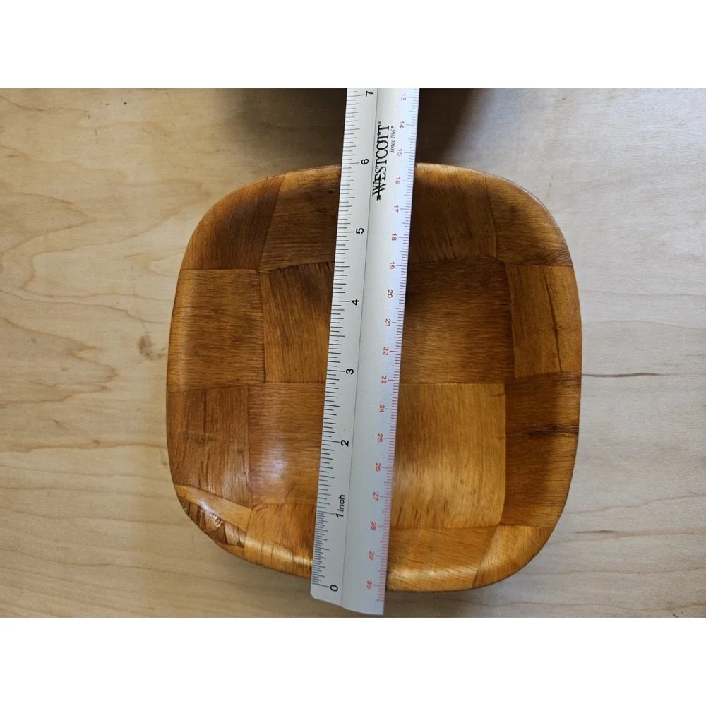 Vintage Parquet Wood Bowls 6